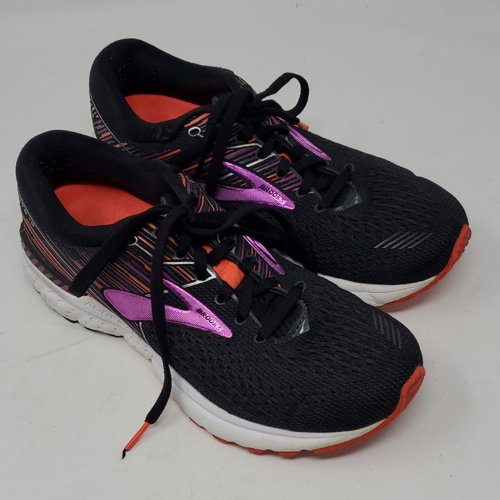 Brooks Adrenaline GTS 19 Running  Black and Purple Women's Sneakers Size 7.5